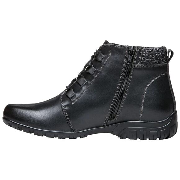 Propet Women Ankle Chukka Booties Delaney Size US 8W Black Leather - Picture 3 of 6